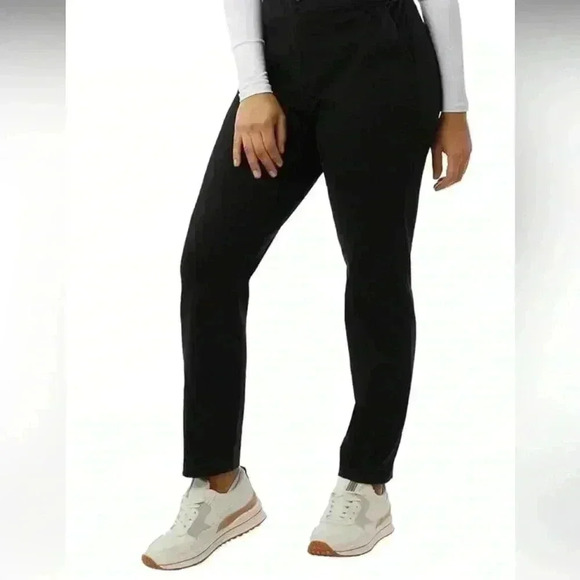 32 Degrees Women's Knit Stretch Elastic Waist Twill Pants, Black, X-Large - Picture 1 of 8
